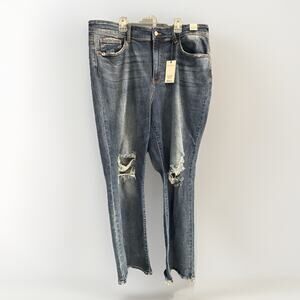 Judy Blue High Waisted 90s Knee Destroy Straight Leg Jeans JB82592 Size 20W